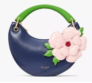Bolso Bandolera Kate Spade In The Garden Expo Asa Superior 3D Flor Cartera Nuevo con Etiquetas Azul Marino - Imagen 1 de 6