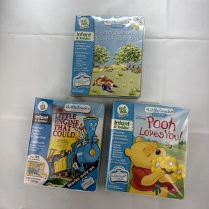 Lote de 3 libros + cartuchos de biblioteca Leap Frog Little Touch Pooh Peter Rabbit Train - Imagen 1 de 3