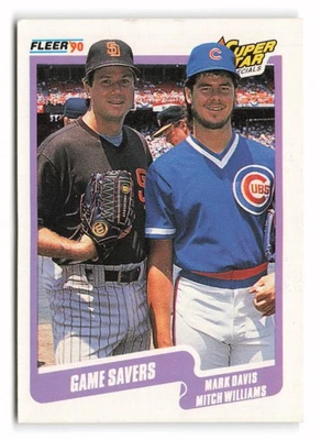 1990 Fleer #631 Game Savers (Mark Davis / Mitch Williams) SSS, CPC - Image 1 of 2