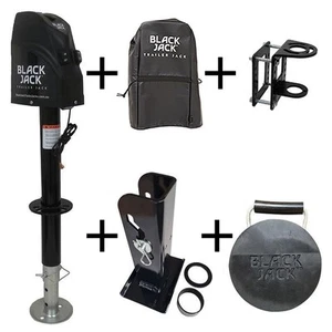Black Jack Trailer Jack with Clamp Electric Powered Jockey Lift with Folding - Picture 1 of 19