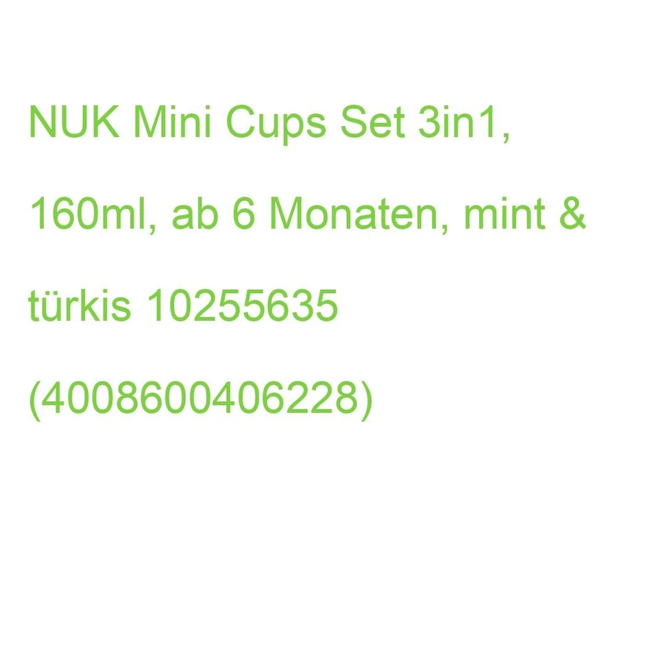 NUK Trinkbecher Mini Cups Set 3in1 160ml ab 6 M. mint&türkis 10255635 (400860040