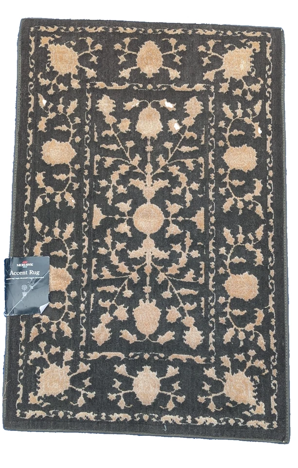 Olive Gray Ivory Accent Mohawk Scatter Rug 21 x 40 - Image 1 of 4