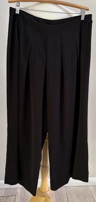 NWT Brooks Brothers Women's Pleated Wide Leg Crop Pants Black Side Zip Size 12 — 第 1/4 张图片