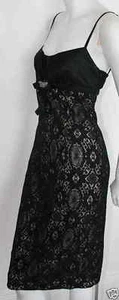 ICEBERG Elegant Black Lace Cocktail Dress NEW sz 42 6 - Picture 1 of 1