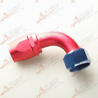 -20AN 20AN 90 Degree Swivel Hose End Fitting Adaptor Aluminum Red/Blue