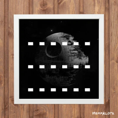 HERRKLOTZ Displayrahmen für LEGO® Star Wars Minifiguren - Motiv: Death Star
