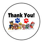 Cartoon Patrol Dogs Thank You Envelope Seals Labels Stickers Party Favors