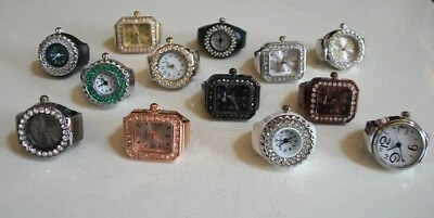 Women's Assorted Finish Plain/Rhinestones Fashion Stretch Band Casual Ring Watch - Image 1 of 4