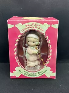 Precious Moments-#521302R "May All Your Christmases Be White" 1999 L.E. Ornament - Picture 1 of 3
