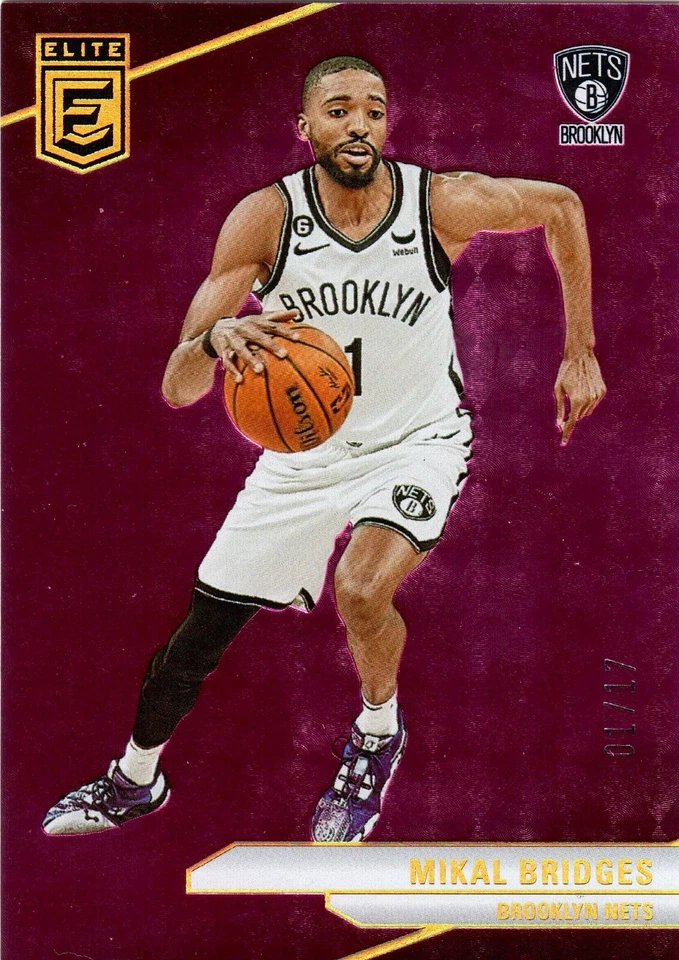 Mikal Bridges 2023-24 Panini Donruss Elite 1/17 Jersey Number 1/1 - Image 1 of 1