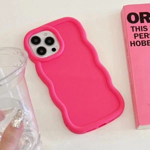 Wavy Silicone Case For iPhone 16 15 14 Pro Max 13 12 11 Shockproof Soft Cover - Picture 1 of 15