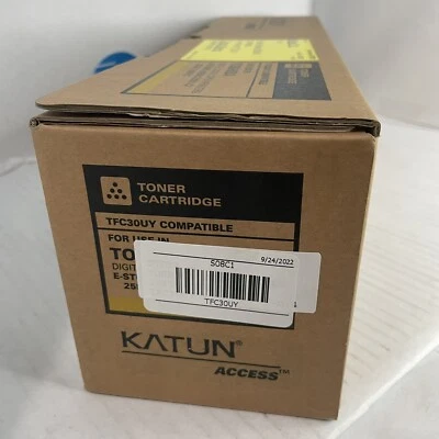 TOSHIBA TFC30U-Y Katun Compatible Yellow Toner Cartridge for E Studio 2050C - Image 1 of 3