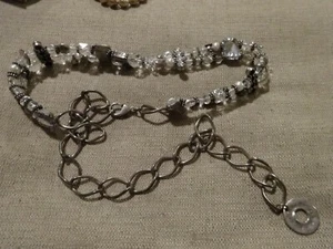 Rhinestone and Crystal Beaded 2 Strand BELT Adjustable Ladies up to 38" Waist - Picture 1 of 4