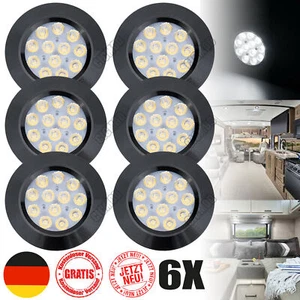 12V LED Schwarz Innenraumleuchte Beleuchtung Deckenlampe Wohnmobil Wohnwagen6PCS - Bild 1 von 10