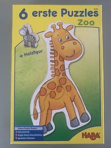 HABA® Kinderpuzzle - Zoo - 6 erste Puzzles + Holzfigur ab 2 Jahre 