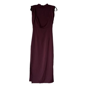 ASOS Drape Sleeves Wine Burgundy Evening Gown Dress Sz 2 Tall Long Slits New NWT - Picture 1 of 7