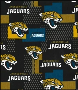 NFL JACKSONEVILLE JAGUARS FOOTBALL - LOGO 100% Cotton Fabric 1/4 yd, 9" x 58" - Picture 1 of 2