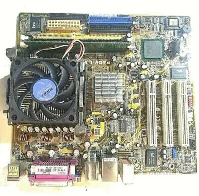 ASUS P4GV-LA MOTHERBOARD + 2.8GHz INTEL PENTIUM 4 SL7E5 CPU+256MB RAM +H/S & FAN - Image 1 of 2