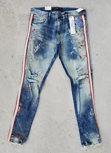Jeans uomo Jordan Craig Sean Legacy Edition a righe pomice invecchiati nuovi con etichette 34x34 - Foto 1 di 7