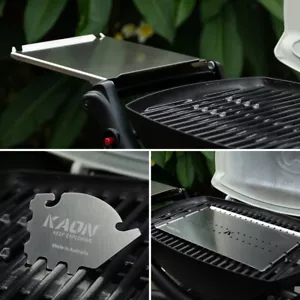 Mesas laterales de acero inoxidable para adaptarse a Weber Baby Q + bandeja de convección y herramienta - Imagen 1 de 26