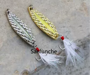 10Pcs Fishing Spinner Spoon Bait Metal Crankbait Lures Bass Tackle 3.5g-20g - Picture 1 of 34
