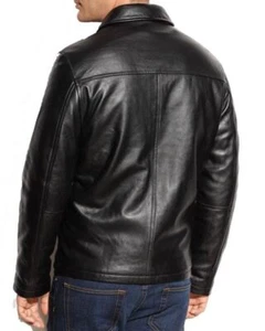 Chaqueta de cuero para hombre 100 % real suave piel de cordero abrigo clásico para hombre - Imagen 1 de 4