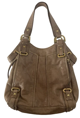 Bolsa de mão KOOBA de couro acastanhado desgastado bolsa de ombro com ferragens douradas - Imagem 1 de 4