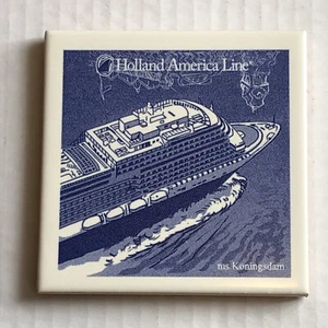 Holland America Line Ceramic Delft ONE Coaster Tile Delftware Cruise Ship - Picture 1 of 7