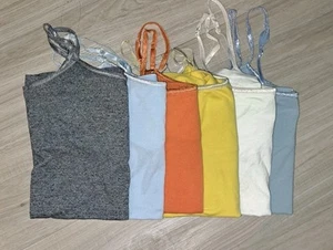 Lot of 6 SO Multicolor Cami Built-in-Bra Spaghetti Strap Adjustable Junior's Med - Picture 1 of 20