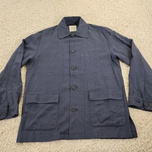 MAUS & HOFFMAN Jacke Herren große blaue Knöpfe Seide Wolle Mantel doppelte Tasche USA - Bild 1 von 14