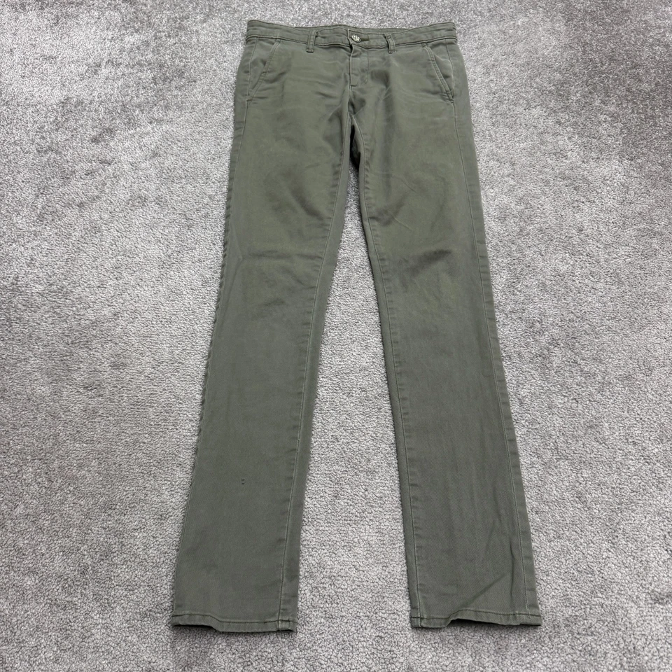 AG Adriano Goldschmied Slim Khaki Chino Pants Womens 24 Green Low Rise 28x30 - Image 1 of 4