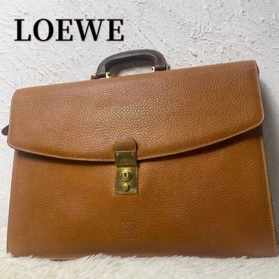 LOEWE Bolso de Negocios Anagrama Maletín Cuero Camel 30×42×12cm Foto 1 de 4