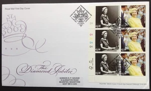 GB 2012 Diamond Jubilee 6x£1.28 + Cylinder Number Margin on First Day Cover - Picture 1 of 2