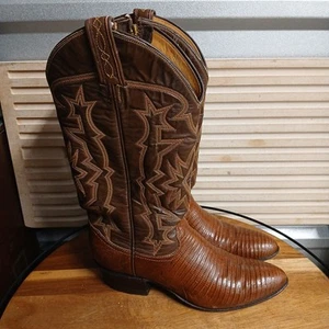 Tony Llama Girls Youth Sz 9 B Western boot Lizard Brown 8493 - Picture 1 of 8