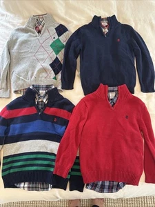 NICE Set Of 4 Boys Kids Sweaters Collared Shirts 8 Piece Izod Sz XS 4 5 - Picture 1 of 9
