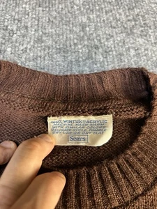 Felpa vintage anni 80/90 Sears acrilico marrone taglia donna M boxy fit accogliente - Foto 1 di 5