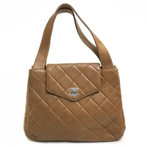 CHANEL Matelasse CC Mark Tote Bag Hand Bag Lambskin Leather Brown/SilverHardware - Picture 1 of 14
