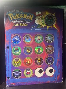 Vintage 1999 Pokémon Battling Coin Game Coin Set with Holder Lot Of 15 Rare - Picture 1 of 5