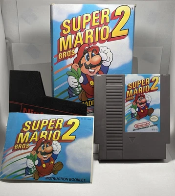 Super Mario Bros. 2 (NES, 1988) CIB Complete In Box Cartridge Manual Tested - Image 1 of 4