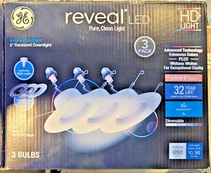 GE Reveal White 3 Pc 5"or 6"  Round LED Damp rated Recessed Downlight - Picture 1 of 3