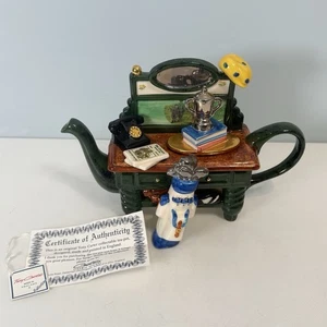 Tony Carter Golf Themed Collectible Teapot Hand Painted Home Decor COA - Picture 1 of 17
