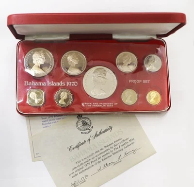 1970 Bahamas 9 Coin Set by The Franklin Mint - Image 1 of 3