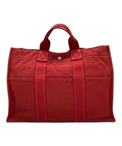 HERMES Deauville MM Tote Bag Red - Picture 1 of 9