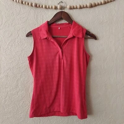 Polo Nike Golf Fit Seco Sin Mangas Rojo Pata de Gallo Talla Pequeña Foto 1 de 4