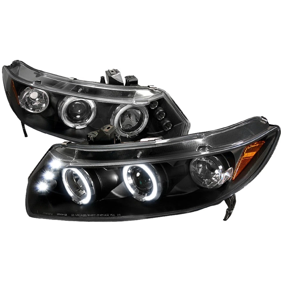 Faros proyectores negros halos puntos LED para Honda Civic Coupé 06-11 2 puertas FA FG Foto 1 de 4