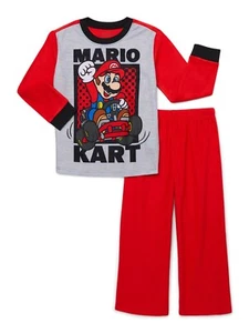 NEW MARIOKART FLANNEL PAJAMAS BOYS SIZE 8 OR 10/12 MARIO KART 2-PIECE SET NWT - Picture 1 of 3
