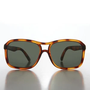 Square Tortoise Aviator with Real Glass Impact Resistant Lens - Buddy - Picture 1 of 3