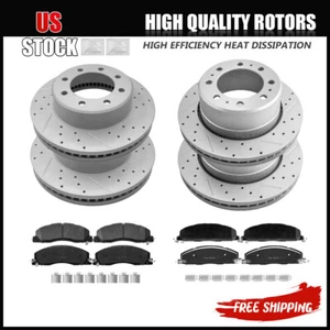 Juego de pastillas de cerámica rotores de freno delanteros traseros para Dodge Ram 1500 2500 3500 2009-2018 - Imagen 1 de 6