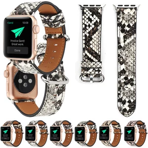 Correa de cuero con patrón de piel de serpiente ultra ultra para Apple Watch Series 10 9 8 7 6 5 4 3 2 - Imagen 1 de 35