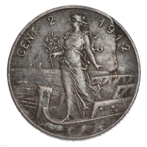ITALIA Vittorio Emanuele III 2 Centesimi Prora 1912 Errore - Tondello fratturato - Picture 1 of 2